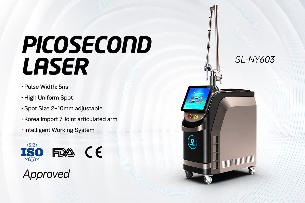Máy laser trị nám SL-NY603 ứng dụng nám, tàn nhang, sắc tố và xóa xăm cho spa, clinic.